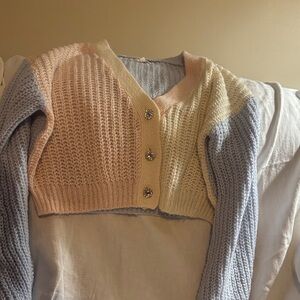 SO Pastel V-Neck Button-Up Sweater